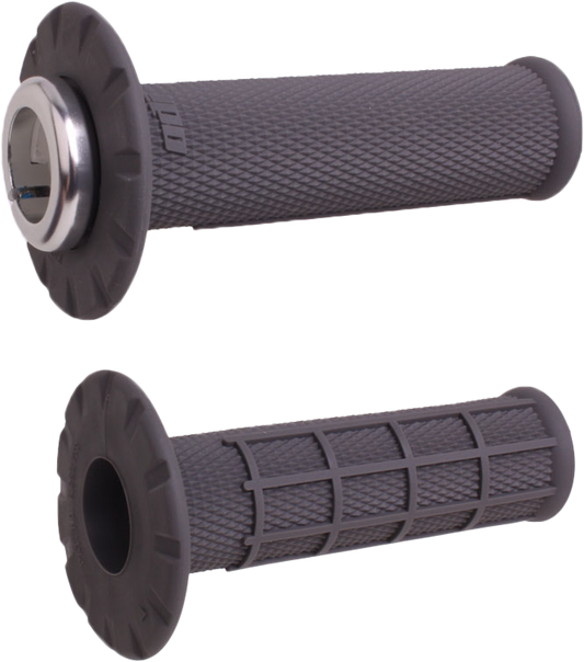 ODI Micro X Lock-On Grips Half Waffle Graphite/Silver for Micro-Handlebars - Part H36MXH