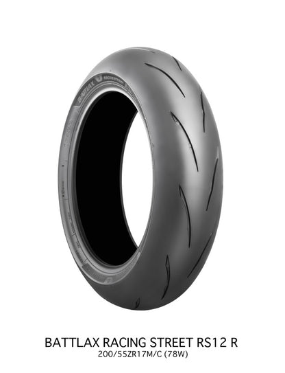 Bridgestone Battlax Racing Street RS12 Rear Tire - 180/55ZR17, 73W, Tubeless