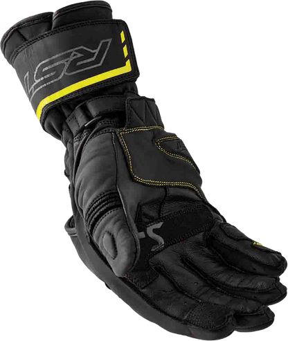 RST S1 Leather Gloves Black and Fluorescent Yellow - Small