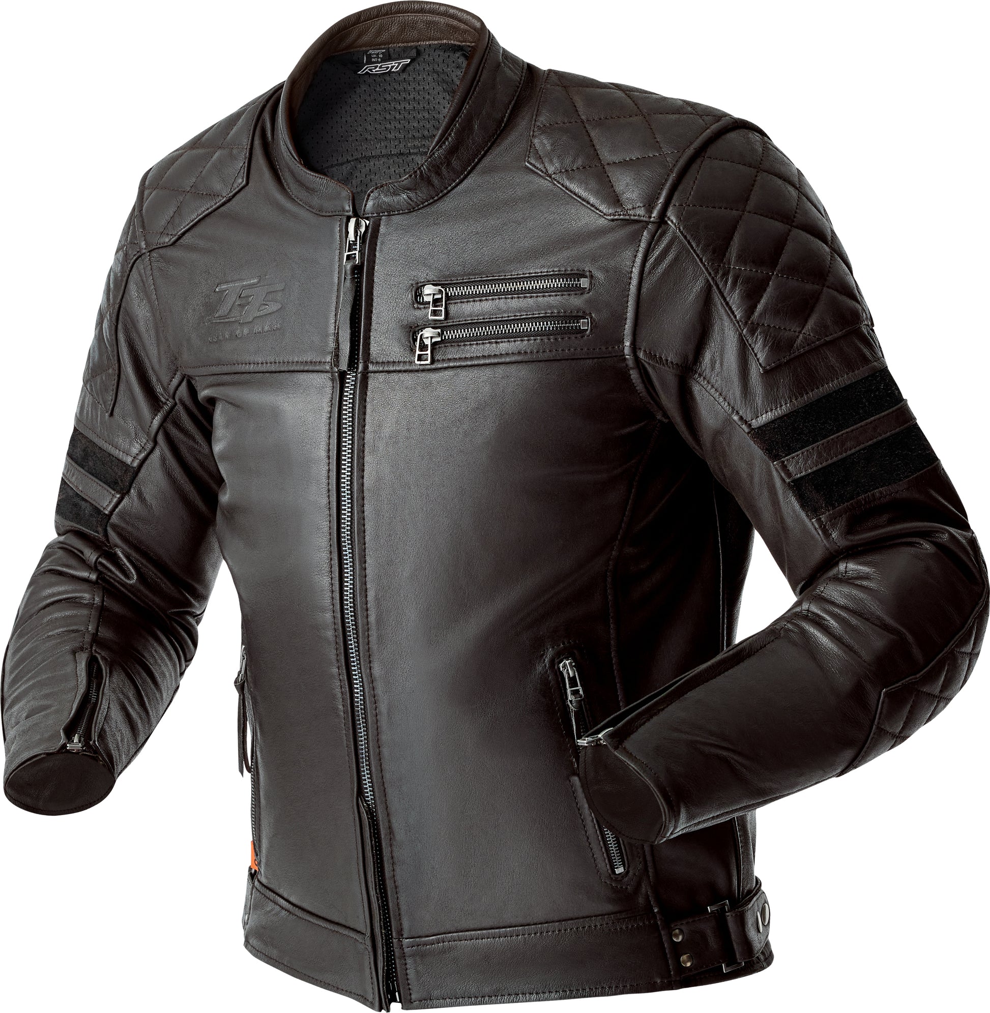 RST Hillberry D3O Brown Leather Motorcycle Jacket with CE AA Certification and Vintage Design