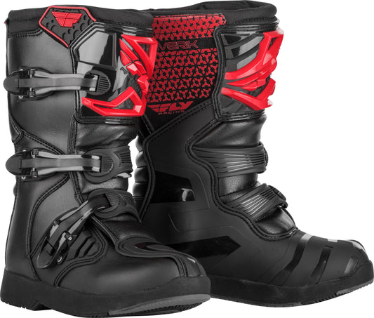 FLY RACING YOUTH MAVERIK BOOTS RED/BLACK SZ 05'SZ 05
