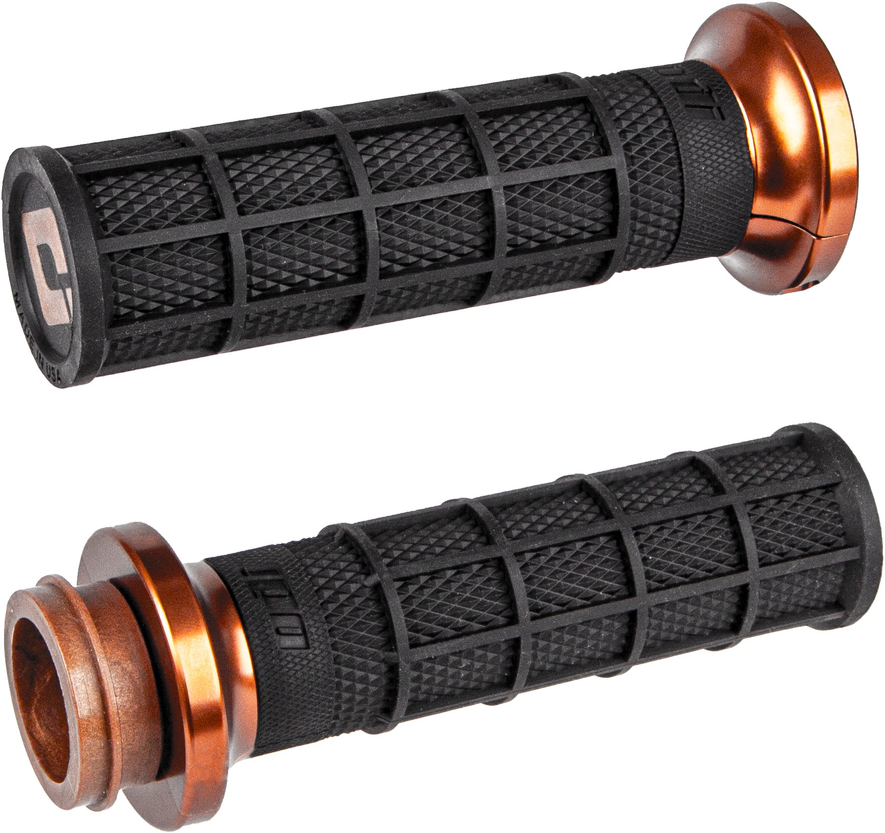 ODI Lock On Hart Luck Full Waffle Black/Bronze Motorcycle Handlebar Grips V31ITW-BZ-Z