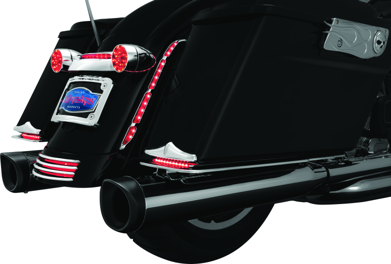Kuryakyn Rear Fender Accents for Harley Davidson FLHX and FLTRX Models in Chrome