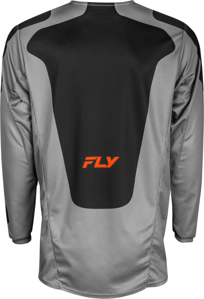Fly Racing Kinetic Sym Jersey Grey/Orange/Black Small - Performance Motocross Jersey