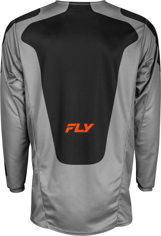 Fly Racing Kinetic Sym Jersey Grey/Orange/Black Small - Performance Motocross Jersey
