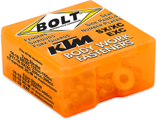 BOLT Full Plastic Fastener Kit for KTM 150 XC-W, 350 EXC-F, 350 XCF-W & More - OEM Match Fasteners and Bushings