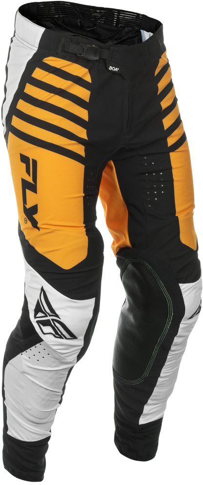 Fly Racing Lite Pants White/Black/Mustard Size 30 – Lightweight Motorcycle Riding Pants with Advanced Comfort and Protection