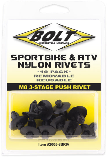 BOLT M8 Three-Stage Push Rivet Kit - 10 Pieces
