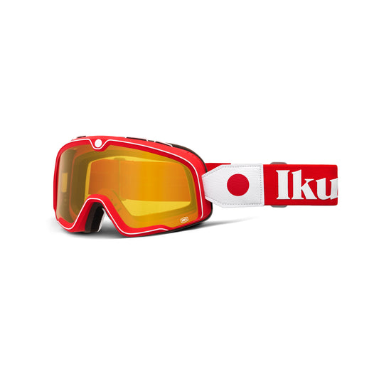 100-Percent Barstow Goggle Team Ikuzawa Mirror Red Lens - Vintage Moto Style with Modern Performance