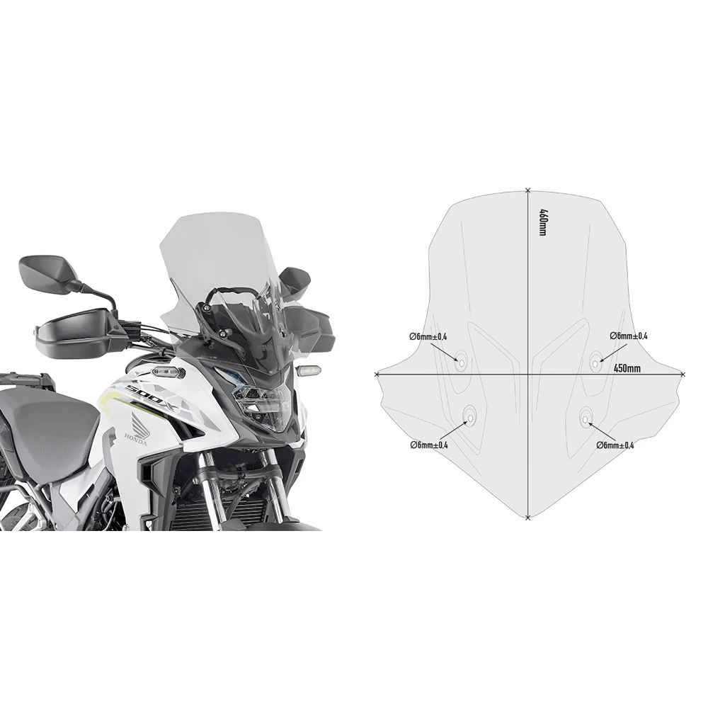 GIVI D1171S Smoke Windshield for Motorcycles - Enhanced Wind Protection and Style
