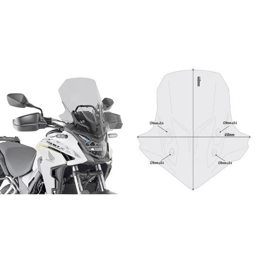 GIVI D1171S Smoke Windshield for Motorcycles - Enhanced Wind Protection and Style