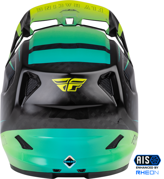 YOUTH WERX-R CARBON HELMET HI-VIS/TEAL CARBON YL