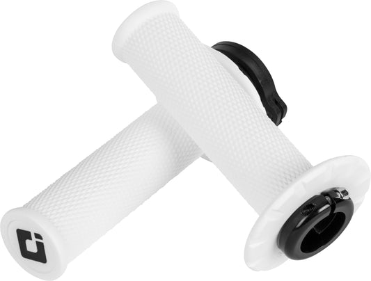 ODI MX V2 Lock On Grips No Waffle White (Pro Soft) – Easy Install, Secure Fit for MX Bikes