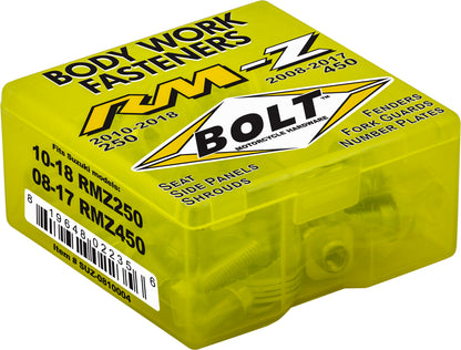 Bolt Full Plastic Fastener Kit for Suzuki RM-Z Models - OEM Quality Restoration