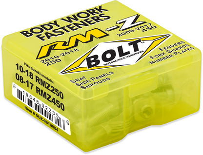 Bolt Full Plastic Fastener Kit for Suzuki RM-Z Models - OEM Quality Restoration