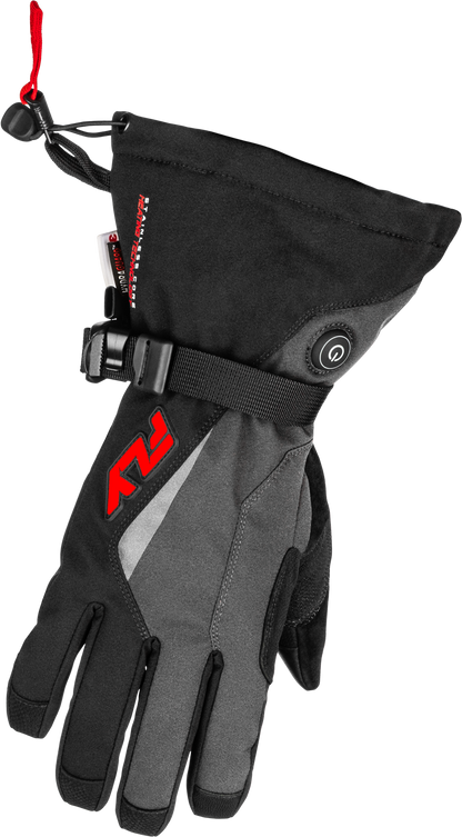 Fly Racing Title Heated Gauntlet Gloves Grey/Black/Red XL