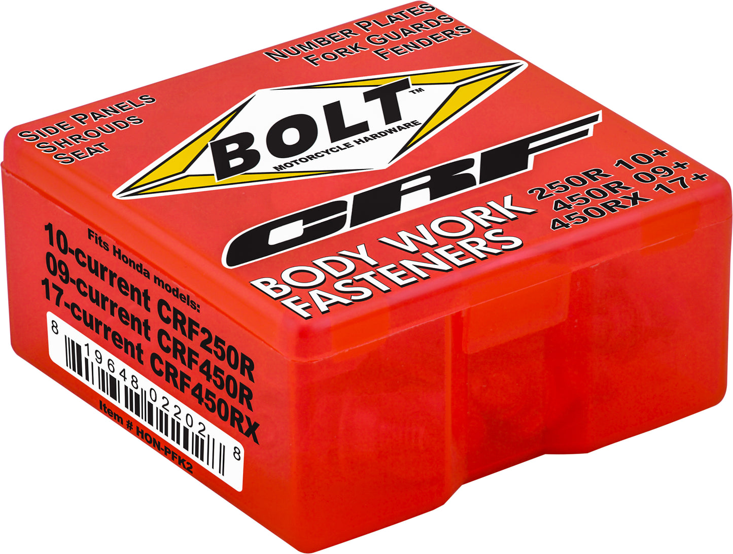 Bolt Full Plastic Fastener Kit for Honda CRF450R and CRF450RX - Part Number PFK2