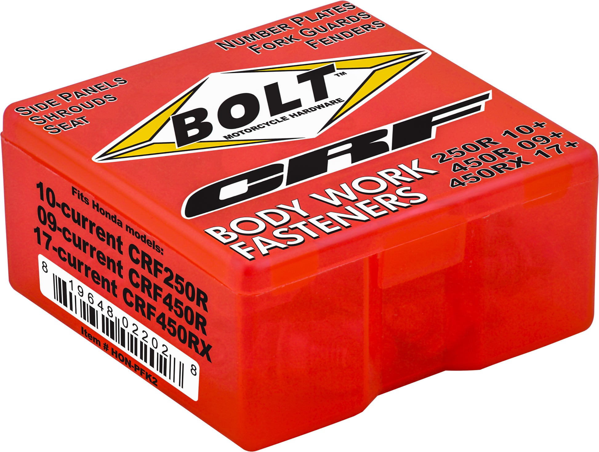 Bolt Full Plastic Fastener Kit for Honda CRF450R and CRF450RX - Part Number PFK2