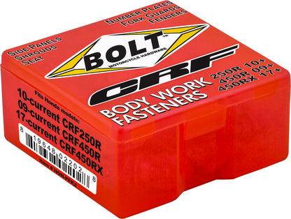 Bolt Full Plastic Fastener Kit for Honda CRF450R and CRF450RX - Part Number PFK2