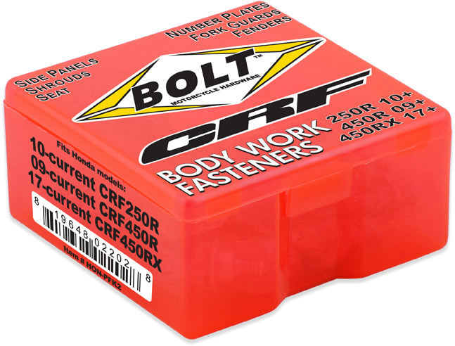 Bolt Full Plastic Fastener Kit for Honda CRF450R and CRF450RX - Part Number PFK2
