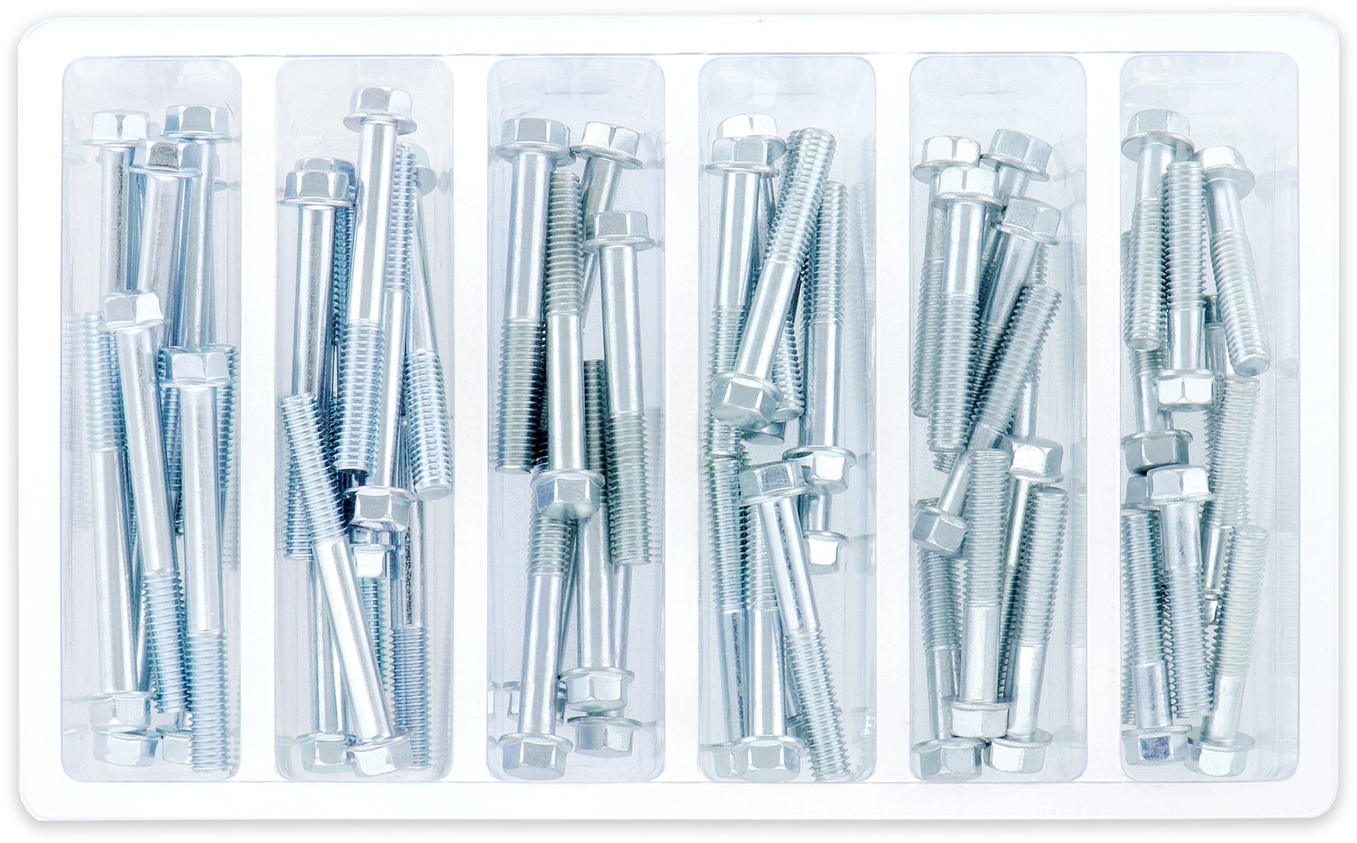 BOLT M6 8mm Hex Flange Bolt Assortment Kit (60 Pieces) - Model SV-M6HEXF-20