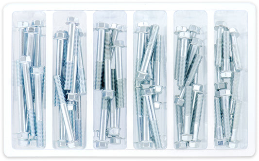 BOLT M6 8mm Hex Flange Bolt Assortment Kit (60 Pieces) - Model SV-M6HEXF-20