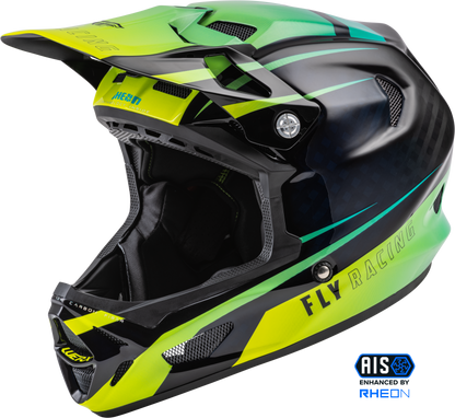 YOUTH WERX-R CARBON HELMET HI-VIS/TEAL CARBON YL