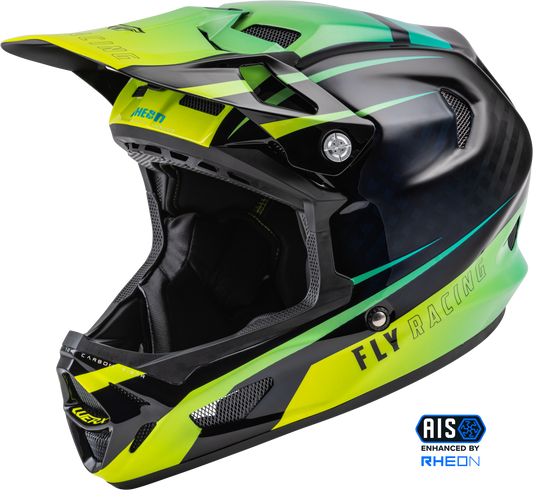 YOUTH WERX-R CARBON HELMET HI-VIS/TEAL CARBON YL