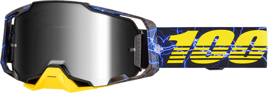 100-Percent Armega Goggle with Furious Mirror Silver Lens - Impact-Resistant, Fog-Free Motocross Goggles