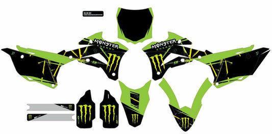 D-COR CMPLT KIT MONSTER ENERGY SLASH BLACK BG