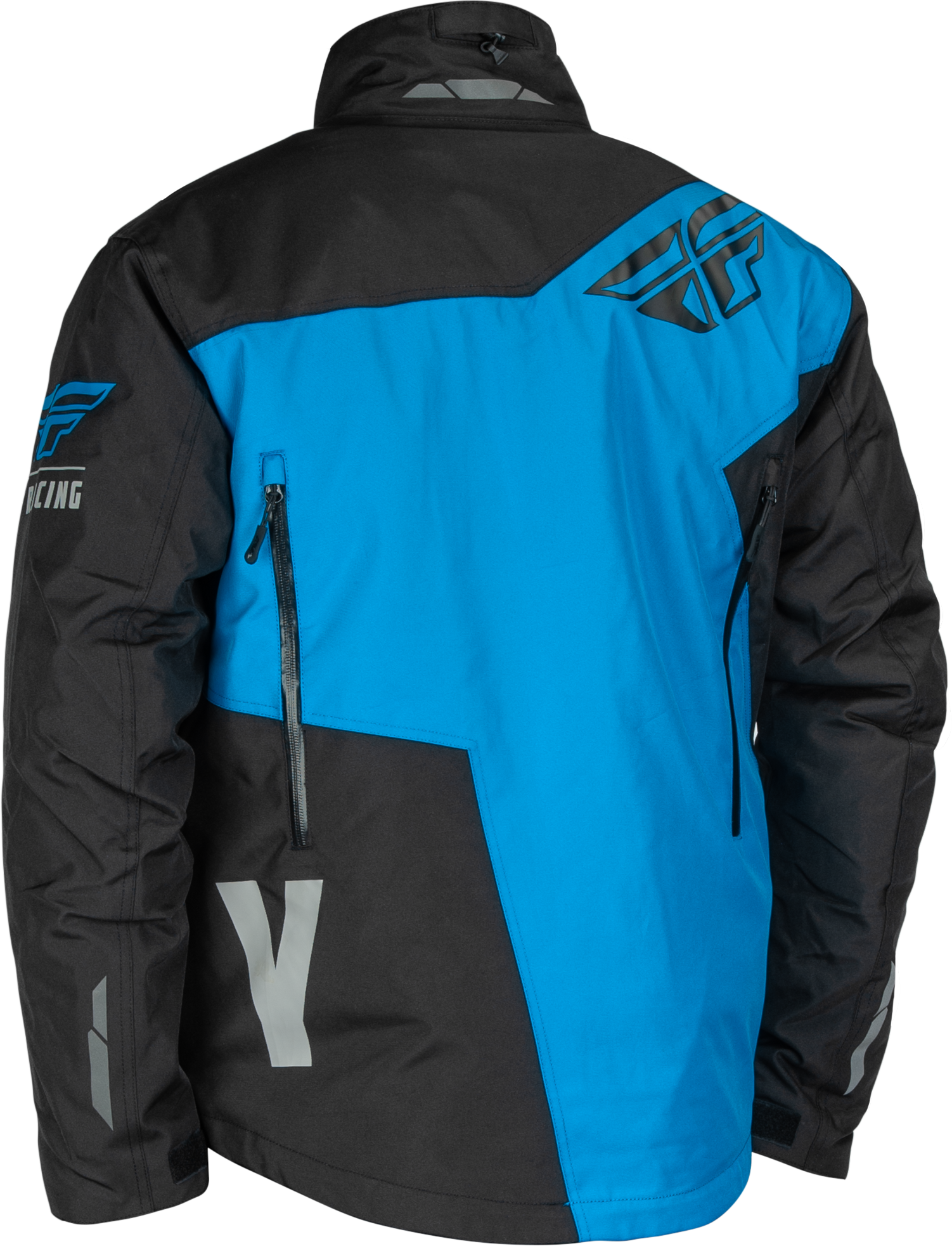 Fly Racing SNX Pro Jacket Black/Blue Medium – Waterproof Snowmobile Jacket with Removable Thermal Liner