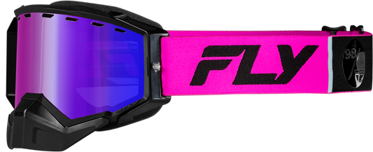 Fly Racing Zone Elite Snow Goggle Pink/Black with Polarized Rose Lens