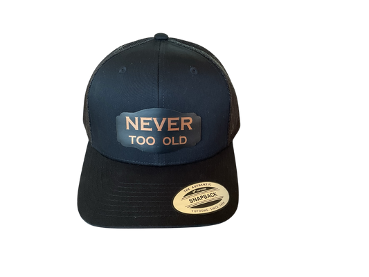Yupoong Snapback Hat Never Too Old Black