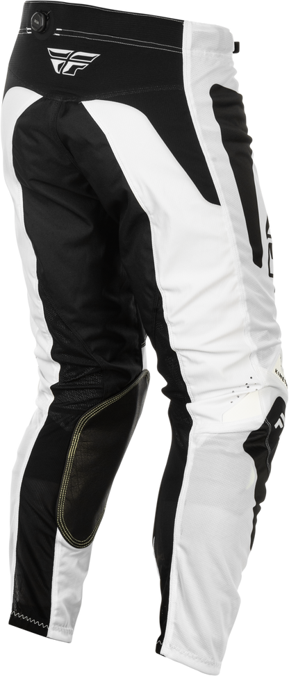 Fly Racing Kinetic Mesh Sym Pants White/Black Size 30 – Motorcycle Riding Gear with BOA® Fit System and Advanced Ventilation