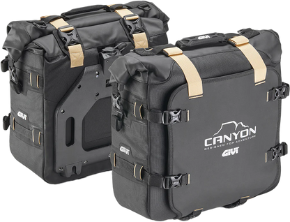 GIVI Canyon Advanced Saddlebags 25L for Enduro & Off-Road Motorcycles - Black (Part GRT720B)
