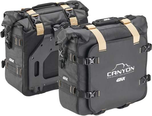 GIVI Canyon Advanced Saddlebags 25L for Enduro & Off-Road Motorcycles - Black (Part GRT720B)