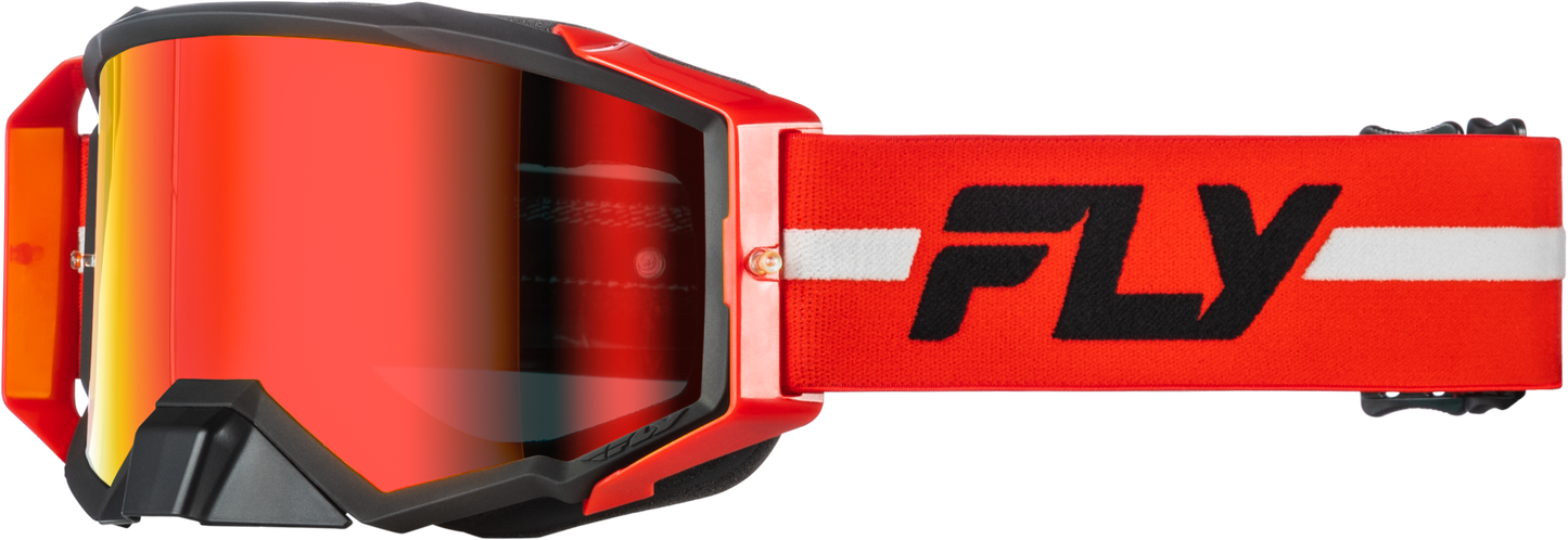 Fly Racing Zone Pro Goggle Red/Black/Grey with Red Mirror and Smoke Lens