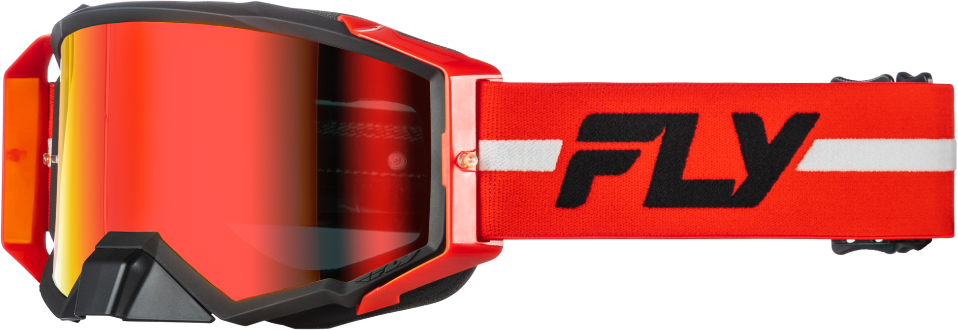Fly Racing Zone Pro Goggle Red/Black/Grey with Red Mirror and Smoke Lens