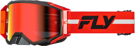 Fly Racing Zone Pro Goggle Red/Black/Grey with Red Mirror and Smoke Lens
