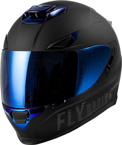 Sentinel Recon Helmet Matte Black/Blue Chrome Lg