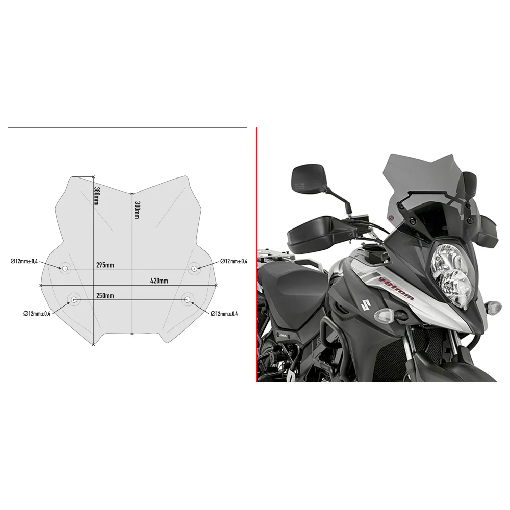 GIVI D3112B Smoke Windshield for Suzuki Motorcycles – Optimized Wind and Sun Protection