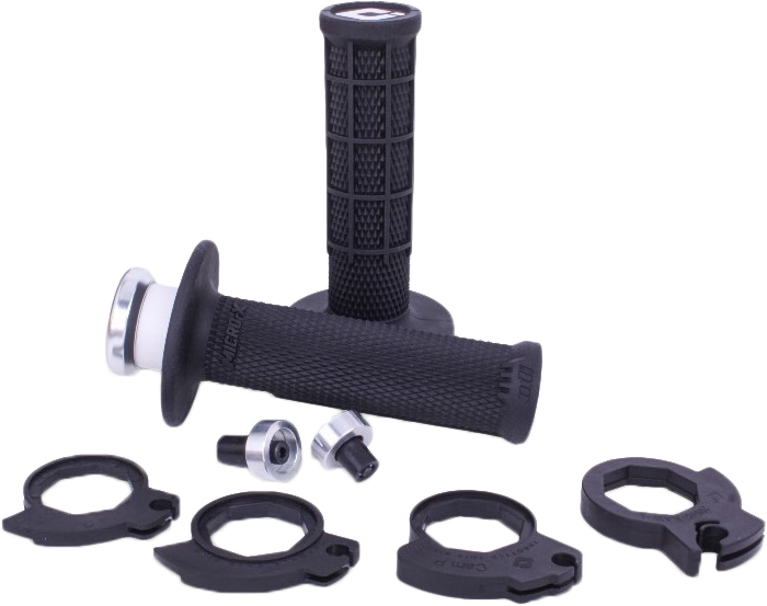 ODI Micro X Lock-On Grips Half Waffle Black/Silver (Part Number H36MXB)