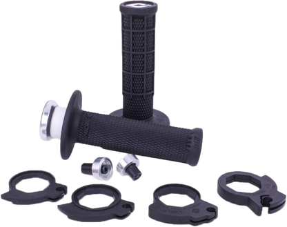 ODI Micro X Lock-On Grips Half Waffle Black/Silver (Part Number H36MXB)