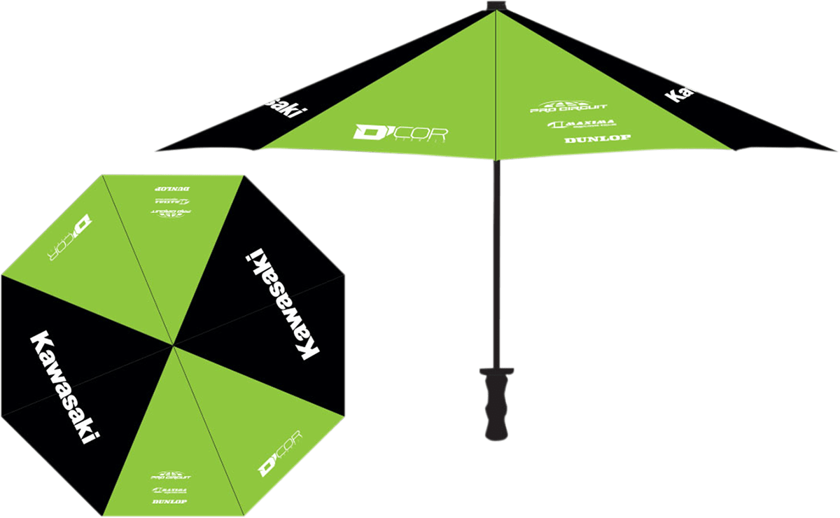 D'COR VISUALS Kawasaki Green and Black Umbrella 81-103-1 - Kelly Motorsports