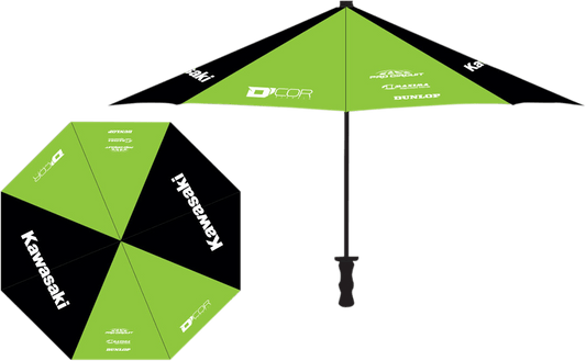D'COR VISUALS Kawasaki Green and Black Umbrella 81-103-1 - Kelly Motorsports