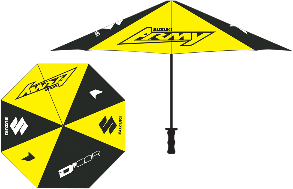 D'COR VISUALS Suzuki Yellow & Black Umbrella 81-104-1 - Kelly Motorsports