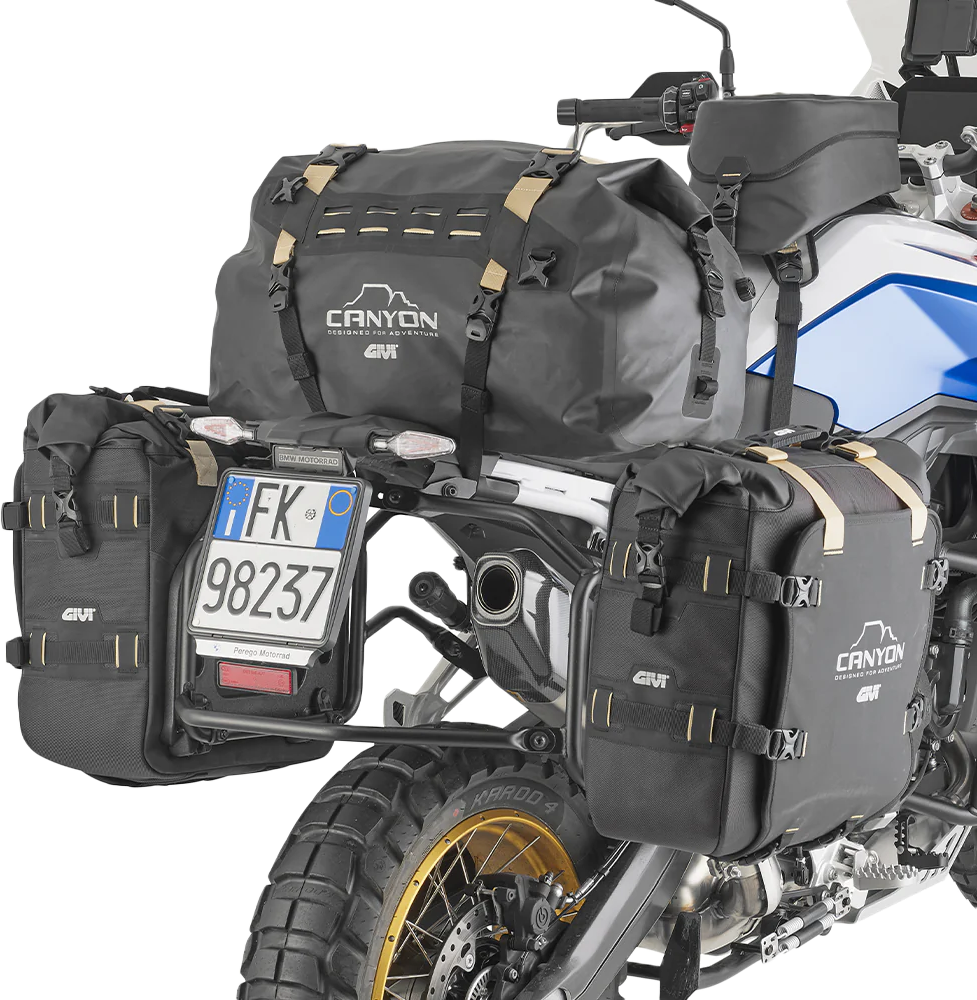 GIVI Canyon Adv Cargo Bag 40L Black – Waterproof Motorcycle Storage with Quick Release and Reflective Features