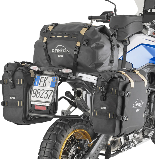GIVI Canyon Adv Cargo Bag 40L Black – Waterproof Motorcycle Storage with Quick Release and Reflective Features
