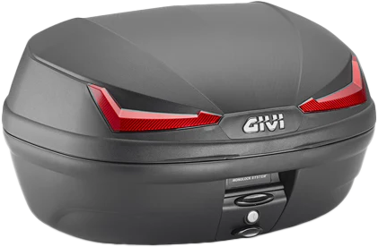 GIVI E455NA Simply IV Top Case - 45L Capacity in Black with Red Lens