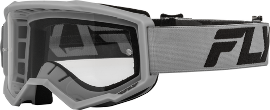 YOUTH FOCUS GOGGLE SILVER/CHAR W/ CLEAR LENS